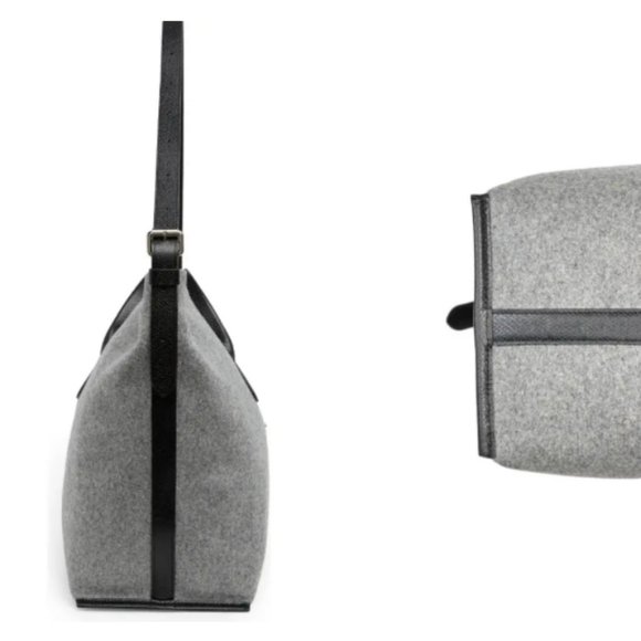 Longchamp XL Essential Wool & Leather Open Tote MSRP$575 RARE FIND - Picture 6 of 8